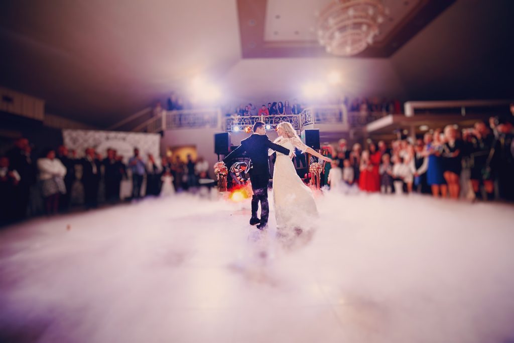 First dance bride in a restaurant