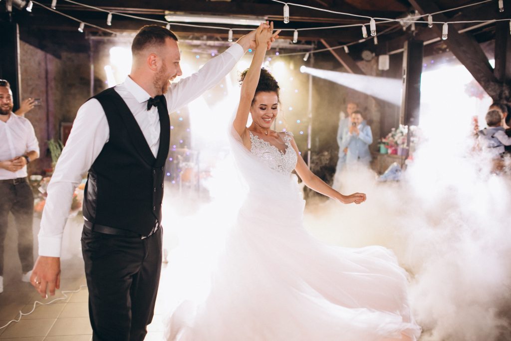 Wedding couple dancing their first dance